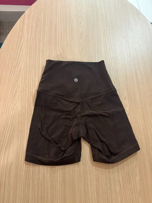 LuLuLemon Align High-Rise Shorts 6" Size 0 Solid Brown Biker Fitted Neutral - Image 2