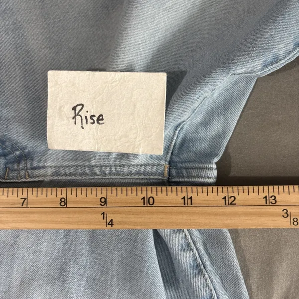 Gap Kick Fit Cropped Jeans Size 14 32 Light Blue Stretch Denim Boho Chic Raw Hem - Image 10
