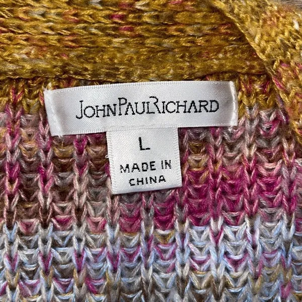 John Paul Richard Womens Button-Front‎ Rib-Knit V-Neck Cardigan Sweater Large - Image 4