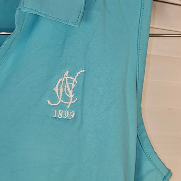 NWT Scales Womens‎ Aqua Blie Sleeveless Polo Golf Shirt Small - Image 3
