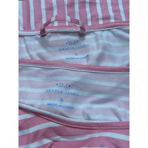 Draper‎ James Pajama Set Women Pink Striped Robe Nightgown S - Image 6