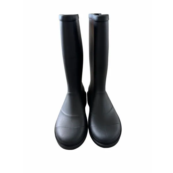 Jeffrey Campbell Matte Black Tall Rubber Rain Boots Size 10 Round Toe - Image 5