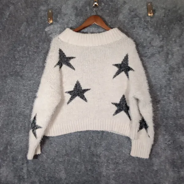 Aakaa Starry Night Sweater Fairy Chunky Cozy Long Sleeve Sweater Size M - Image 6