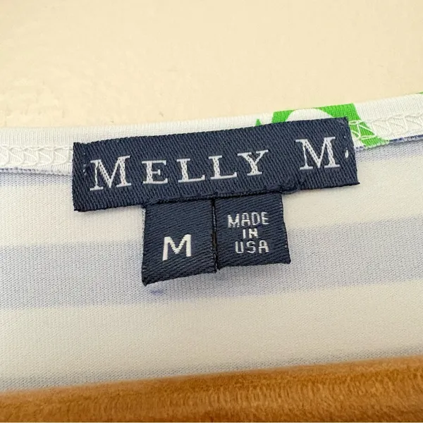 Melly M Nautical Stripe‎ Anchor Dress 3/4 Sleeve Boat Neck Size M Made in USA - Image 4