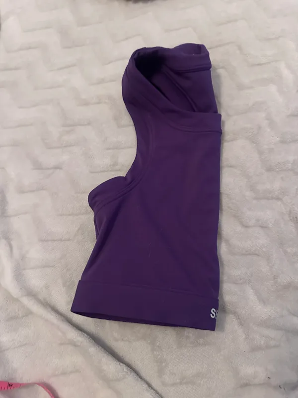 Set Active deep purple racerback crop top sports bra - Image 2