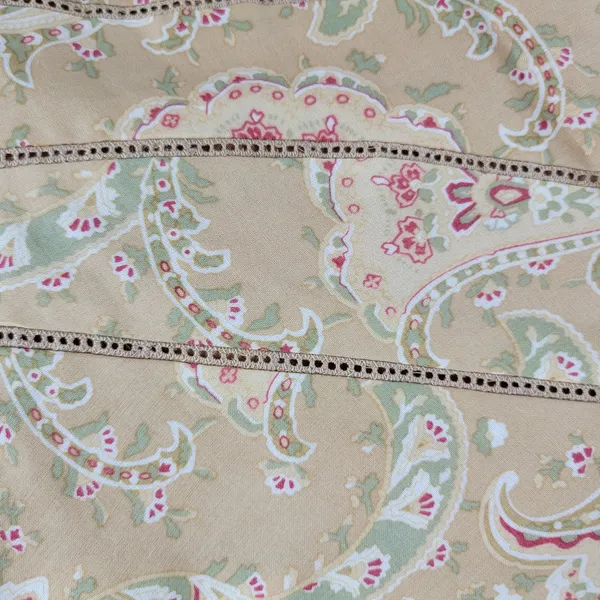 Kay Unger Womens Dress 8 Tan Satin Eyelet Strapless Paisley Print Side Zip Mini - Image 12