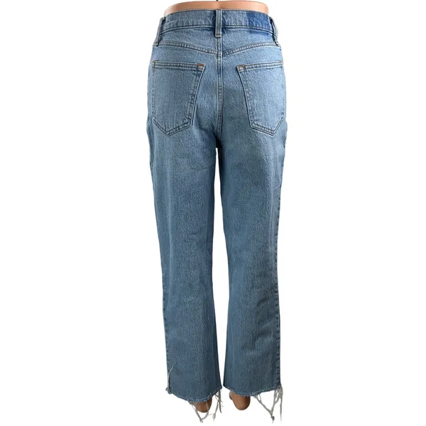 Abercrombie & Fitch The 90s Straight Ultra High Rise Blue Denim Jeans Size 26 - Image 3