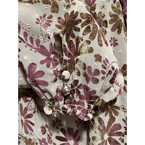 Free People Clarissa floral printed blouse Medium - Image 8