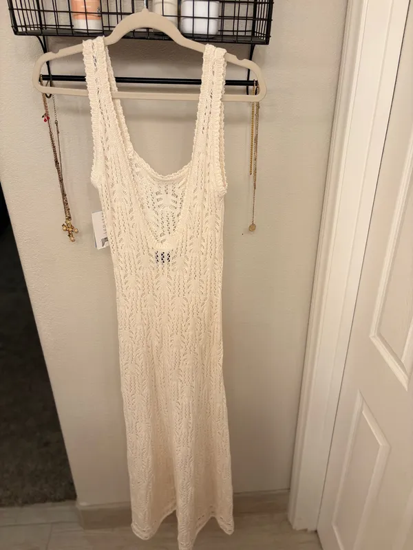 Aqua & Kristopher Brock Bohemian Cotton Crochet Dress - Image 6