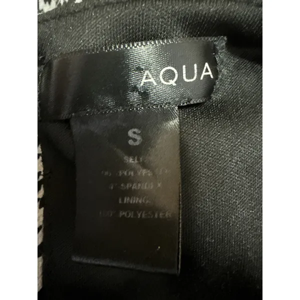 Aqua Black Houndstooth Sleeveless Cami Camisole Tank Fit & Flare Mini Dress Sz S - Image 3
