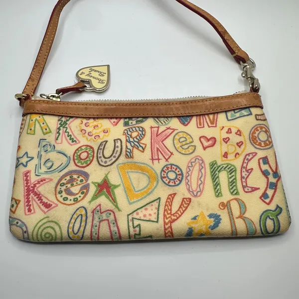 Dooney & Bourke Doodle It Y2K Multi Color Heart Zipper Pull Cream Tan - Image 4
