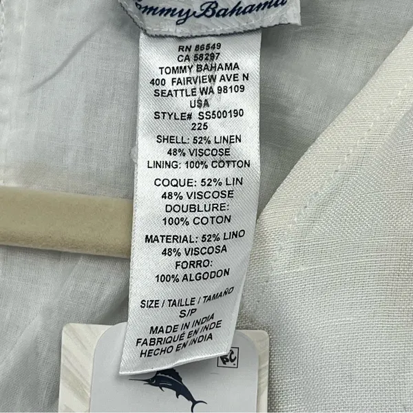 Tommy Bahama St. Lucia Linen-Blend Split-Shoulder Dress White SZ Small NEW *FLAW - Image 4