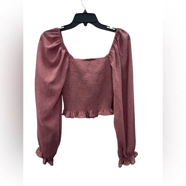ALTAR’D STATE Dusty Rose Smocked Blouse - Image 5