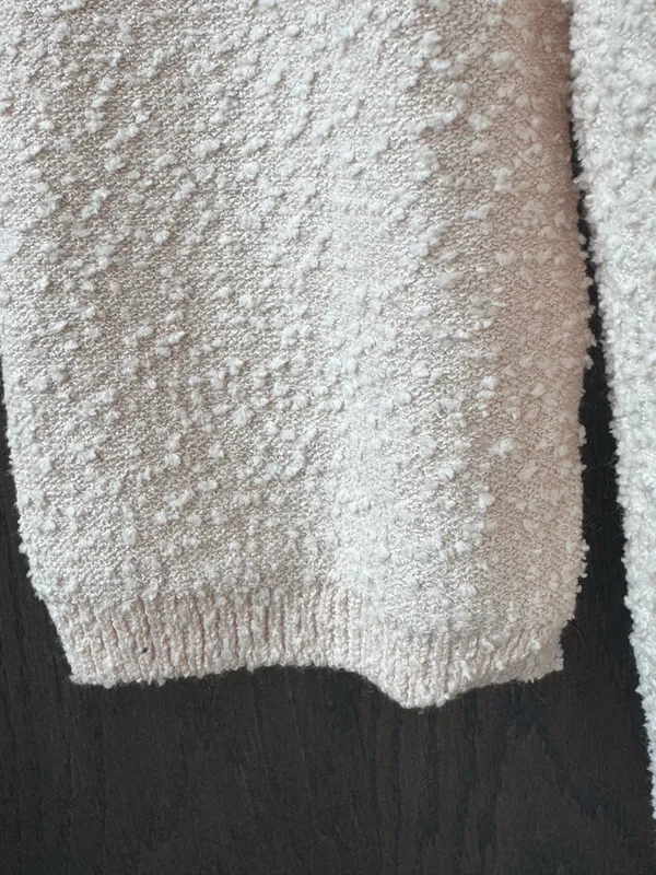 Saodimallsu Cream Textured Long Sleeve Dress - Women small - Image 6