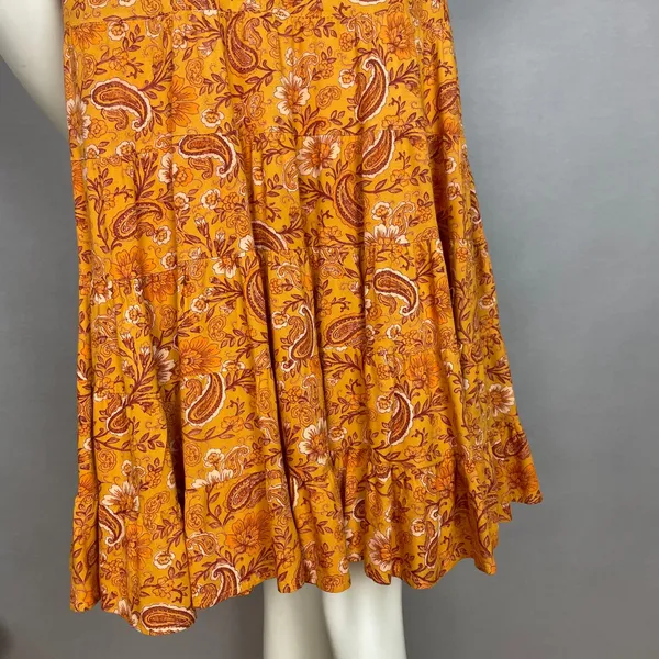Patrons of Peace Babydoll Dress Paisley Floral Mini Women Sz Large‎ Boho Tiered - Image 7