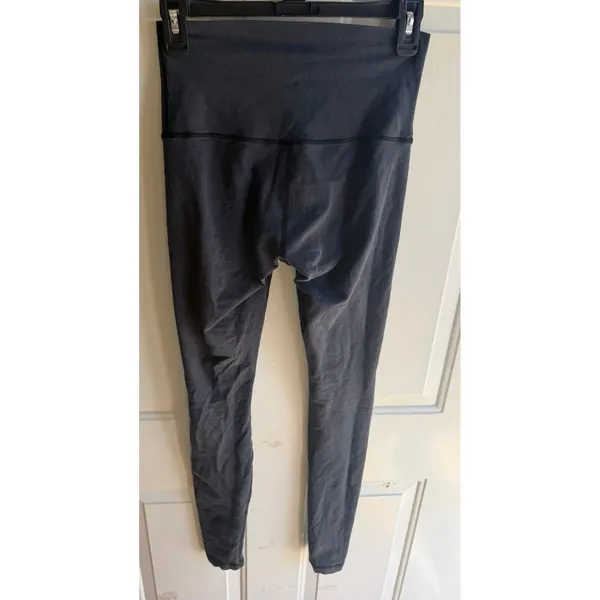 Lululemon Women's Wunder Under Hi-Rise‎ Grey Black Trim Tights Sz 8 - Image 5