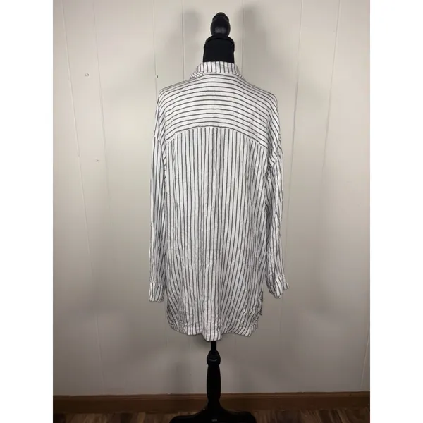 Lilka Anthropologie striped‎ tunic shirt dress Medium Pockets Oversized - Image 3
