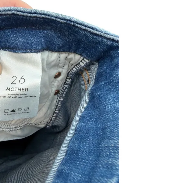 MOTHER The Looker Ankle Fray Skinny Jeans Birds of Paradise Blue Size 26 - Image 11