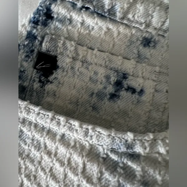 KanCan White Tie-Dye Frayed Hem Women's Shorts Size L - Image 7