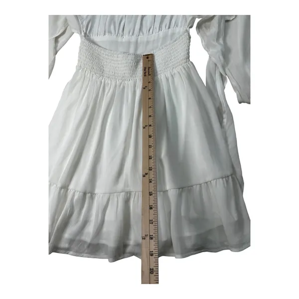 FOROLAV White Long Sleeve Mini Dress Size M NWT - Image 5