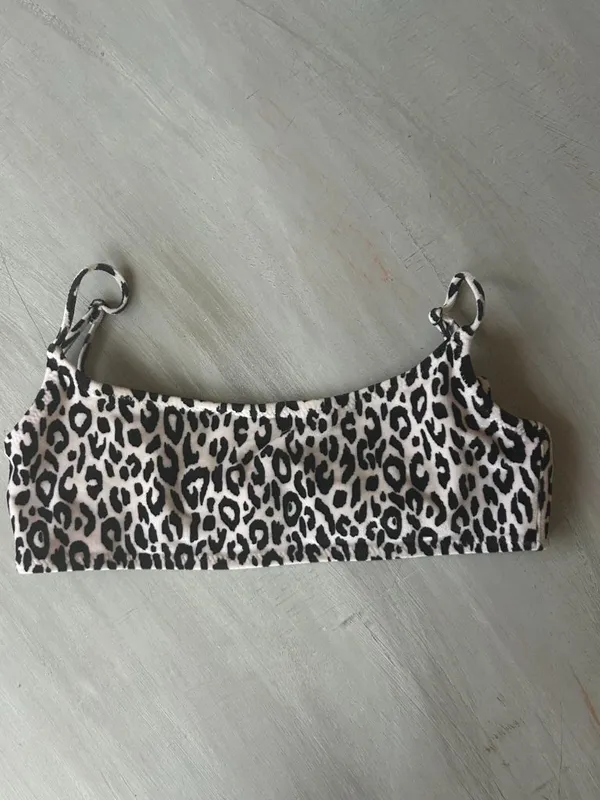 Triangl Leopard Print Bralette Bikini Top Textured Size Small - Image 2