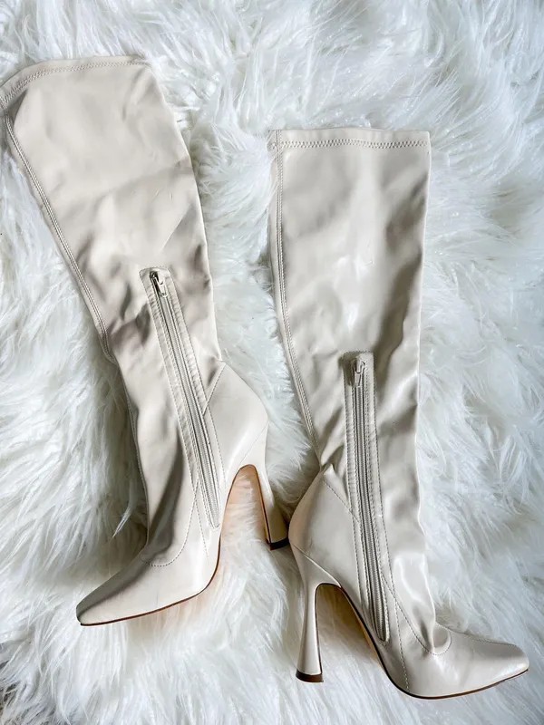 Forever 21 Knee-High Cream Boots NWT - Image 2