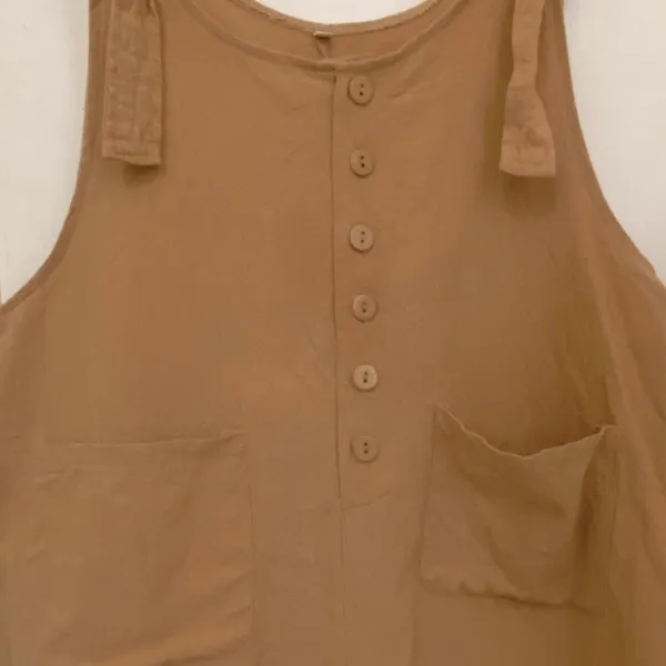 WRCNote Women’s Casual Short Overalls in Medium Brown - Image 3