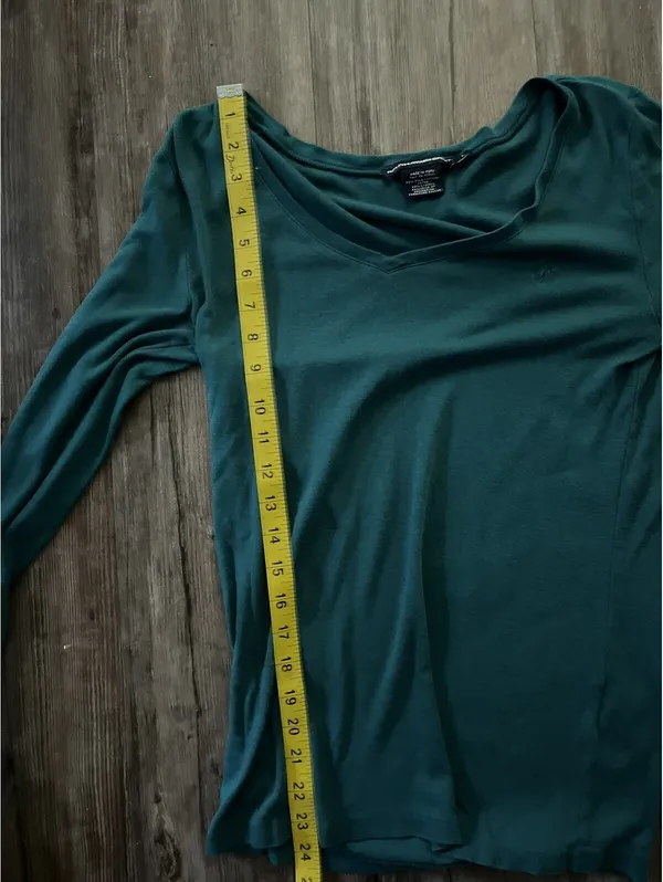 Ralph Lauren Sport Green Pima Cotton Blend V Neck Sweater L - Image 5
