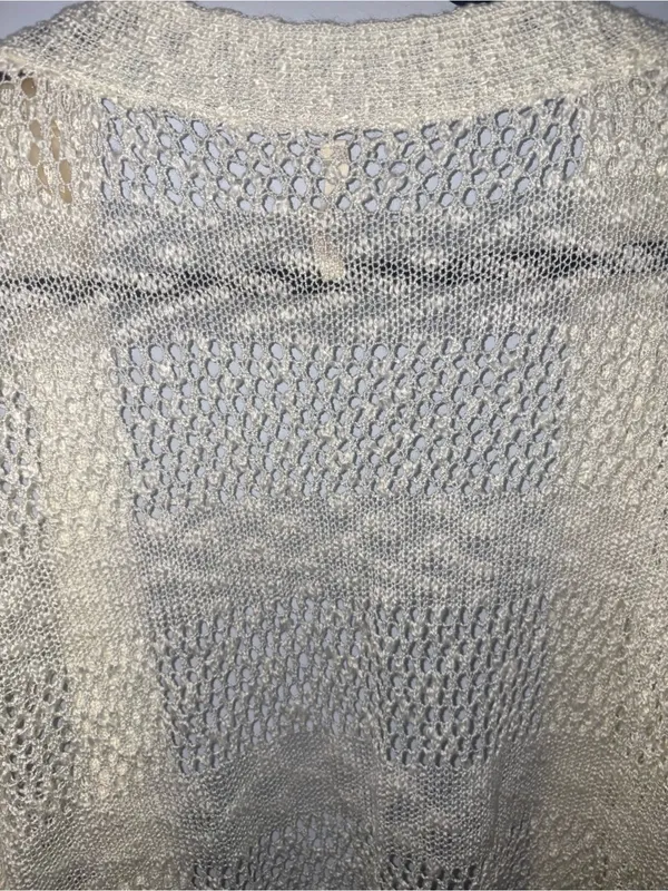 POL Open-Knit Cream Cardigan - Image 4