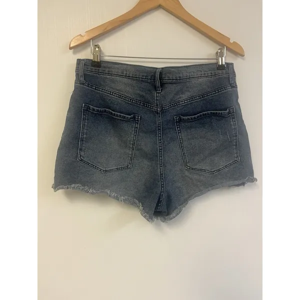 Jessica‎ Simpson Infinite High-Waist Cut Off Jean Shorts - Size 32 Knit Patch - Image 2