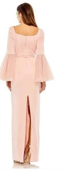 MAC DUGGAL Square Neck Bell Sleeve Column Gown in Rose Size US 8 - Image 2