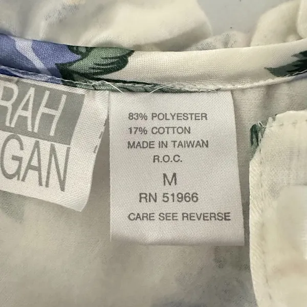 Vintage Sarah Morgan Satin Maxi Nightgown‎ Womens M Cottagecore Floral Granny - Image 7