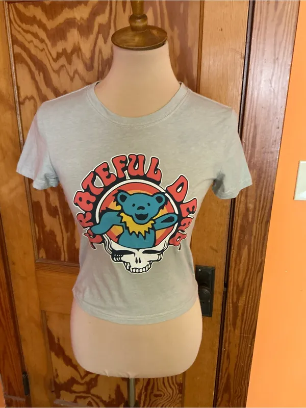 Grateful Dead Dancing Bear Steal Your Face Crop Top Tee 2025 Small - Image 8