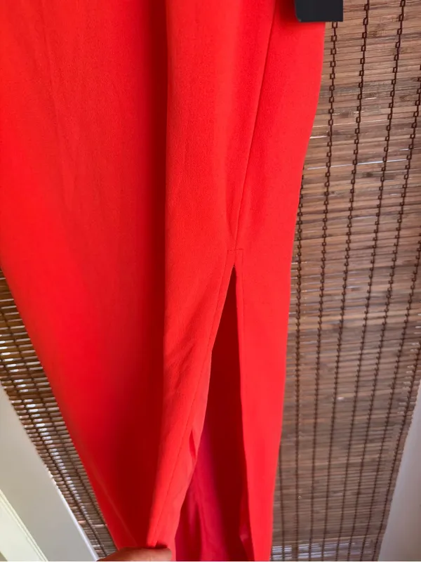 Lulus Sindra Bright Orange Cutout Column Maxi Dress Size Small NWT $78 - Image 10