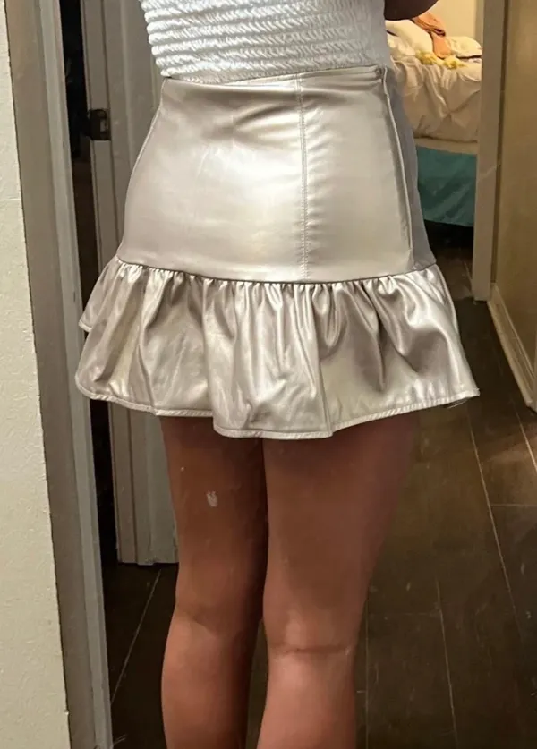 Idem Ditto Gold Skirt Mini - Image 2
