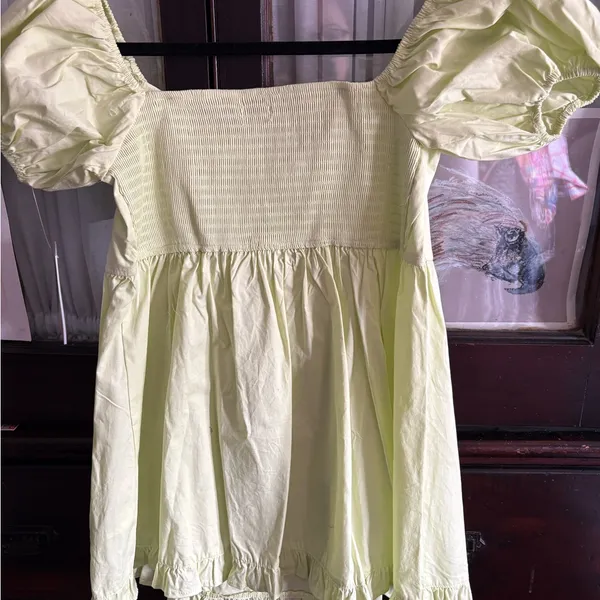 Motherhood Maternity Light Green Puff Sleeve Babydoll Top - Image 5