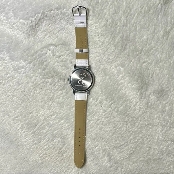 Vintage LBVYR Watch Flower Print Crystal Watch Silver Toned - Image 5