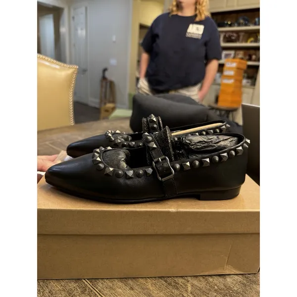 Ash Beatnik Leather Flat Women's Size 36 US 6 Mary Jane's Studded Whimsy Goth - Image 4