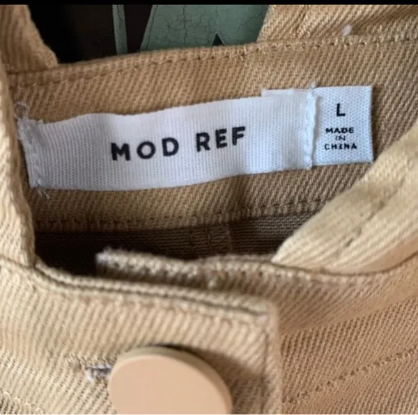 Mod Ref Camel jumper Denim Overalls Skirt Size Large juniors - Image 10