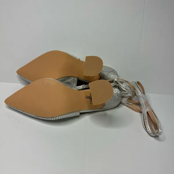 Lulus Kayka White‎ Rhinestone Lace-Up Pointed-Toe Pumps - Image 9