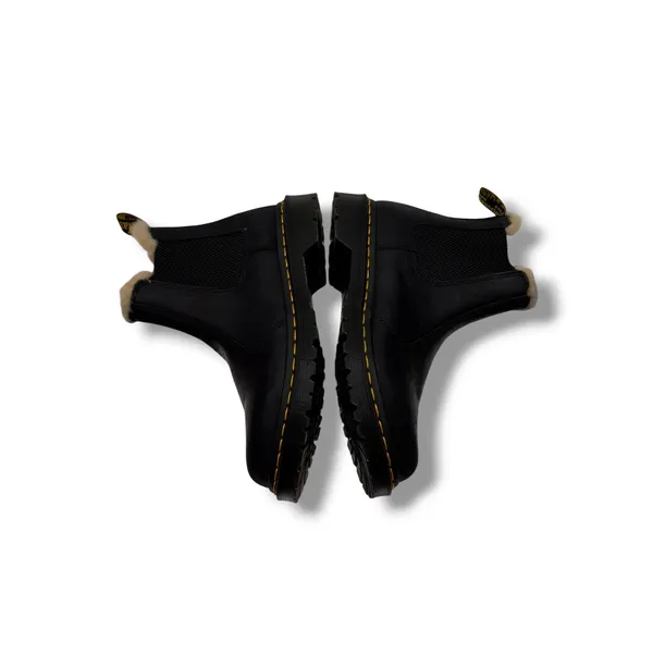 Dr. Martens 2976 Leonore‎ Chelsea Boots Womens 7 Black Faux Fur Lined Leather - Image 4