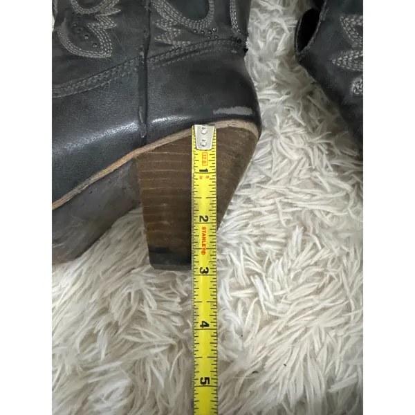 Volatile Women Black Leather Western Cowboy Boots Size 8.5 Denver Heel‎ - Image 3