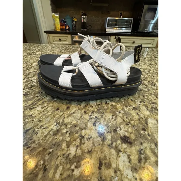 Dr. Martens Nartilla White Leather Lace-Up Gladiator Sandals Women's Size 7 - Image 3
