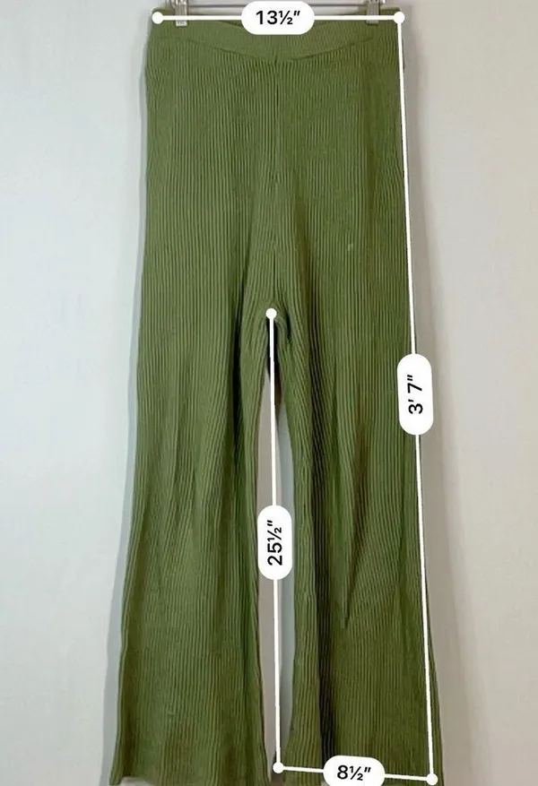 In Loom Women’s Knit Flare Pant Olive Green Size Medium USED - Image 5
