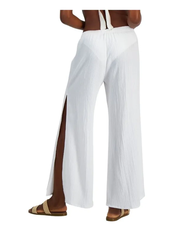 NWT J. Valdi Womens Cancun Wide-Leg Swim Cover Up Pants J23765 White S - Image 2
