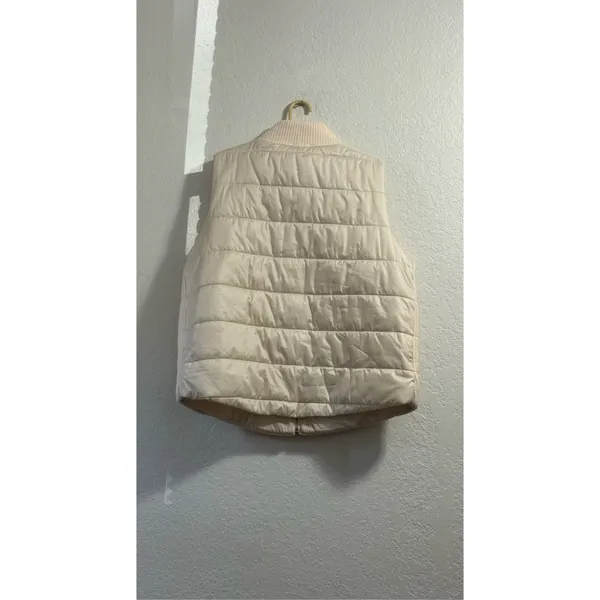 CHICO'S Luxe Ribbed-knit Puffer Vest In English Cream sweater 3 - Image 3