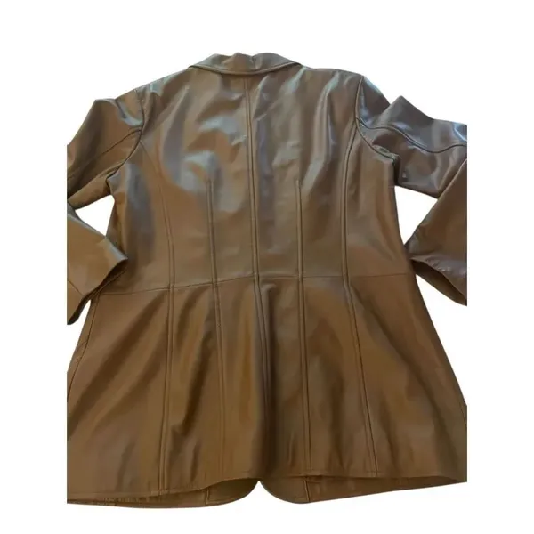 Preston & York Women’s Lambskin Leather Jacket Brown Size L - Image 5