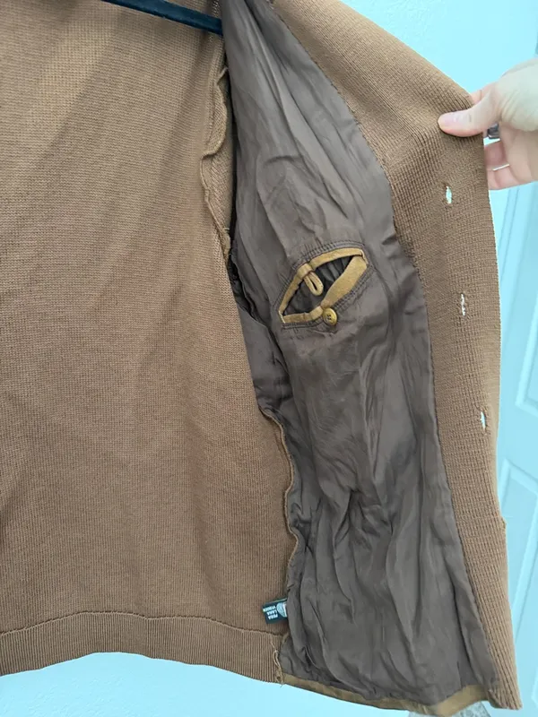 Vintage Suede Knit Combo Button - Image 7