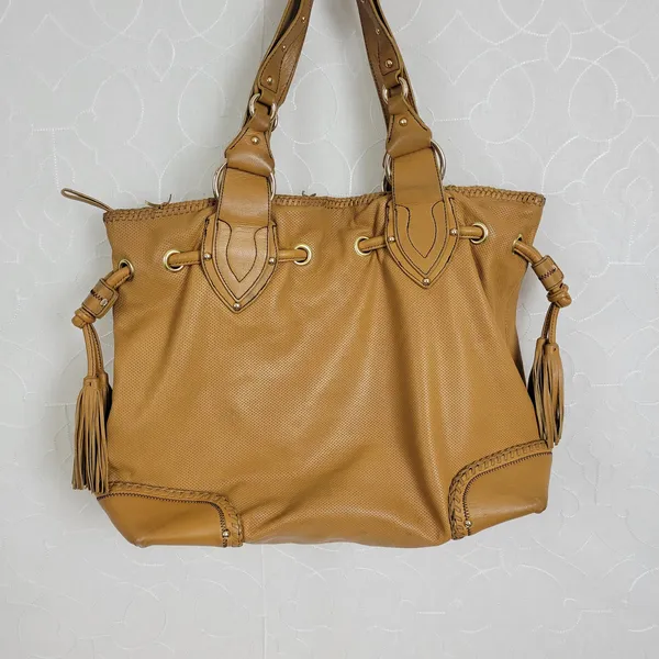 Kate Landry Womens Purse Shoulder Bag One Size Brown Camel Leather - Image 6