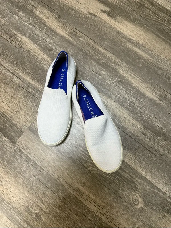 Rothy's Women’s White Slip-On Loafers with Navy Insole - Image 6